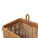 Pletený košík obdélníkový 9 × 27,5 × 13 × 12,5 cm imitace PP ratan plast hnědý závěsný úložný košík do kuchyně koupelny 5