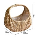 Pletený košík s integrovaným uchem 16,5 × 11 × 17 cm vrbový ratan prírodný pre dekoráciu, kvety a ukladanie drobností 2