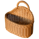 Pletený košík s uchem 17 × 19 × 10 × 21 cm imitace ratanu plast hnědý úložný košík na dekorace, drobnosti a domácnost 1