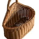 Pletený košík s uchem 17 × 19 × 10 × 21 cm imitace ratanu plast hnědý úložný košík na dekorace, drobnosti a domácnost 2