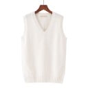 Pleteny svetr nélküli V-nyakkal unisex 5