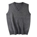 Pleteny svetr nélküli V-nyakkal unisex 11
