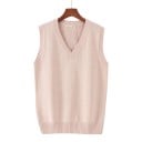 Pleteny svetr nélküli V-nyakkal unisex 6