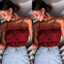 Plisseret crop top til kvinder B234 4