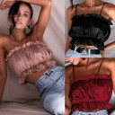 Plisseret crop top til kvinder B234 2