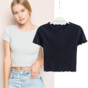 Plisseret crop top til kvinder 3