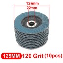 Ploché lamelové brusné discuri 125 mm 10 buc Zrnitost 120 Orificiu 22 mm Albastre Pentru polizor unghiular pentru șlefuirea metalului, lemnului 3