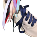 Ploché saténové șireturi pentru pantofi 80 cm x 1 cm Panglici din mătase Șireturi la modă pentru femei pentru adidași Șireturi elegante și lucioase 1 pereche 2