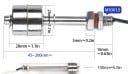 Plovákový spínač hladiny vody nerezová ocel délka 150 mm závit M10, AC/DC 220V, 1.2A, kabel 350 mm, do nádrží a čerpadel, stříbrný 5