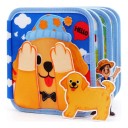 Plstă Montessori activă cărticică Câine Busy book 20 x 20 x 7 cm Cu păpuși de degete Jucărie senzorială de călătorie pentru copii de 3 până la 6 ani 3