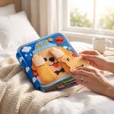Plstă Montessori activă cărticică Câine Busy book 20 x 20 x 7 cm Cu păpuși de degete Jucărie senzorială de călătorie pentru copii de 3 până la 6 ani 6