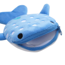 Pluche haai portemonnee 13 x 12 cm schattige cartoon hanger datakabel tas rits tas PP materiaal cadeau voor kinderen 2