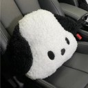Pluche lendensteun kussen voor in de auto puppy ontwerp ca. 41 × 33 cm zacht comfortabel zwart-wit rugsteun interieuraccessoire 2