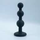 Plug anal de silicona en forma de tres perlas con acabado de color para estimulación sensual, longitud 11 cm 1