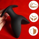 Plug anal de silicona talla M en forma de pico abierto con asa de anclaje, diseño ergonómico, material suave y flexible, embalaje discreto. 5