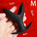Plug anal de silicona talla M en forma de pico abierto con asa de anclaje, diseño ergonómico, material suave y flexible, embalaje discreto. 6