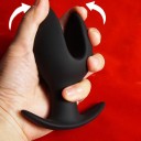 Plug anal de silicona tamaño XL en forma de pico abierto con asa de anclaje, diseño ergonómico, material suave y flexible, embalaje discreto. 3