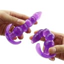 Plug anal din silicon în formă de 3 bile cu mâner curbat pentru manipulare ușoară și ambalare discretă pentru confort și intimitate 2