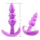 Plug anal din silicon în formă de 3 bile cu mâner curbat pentru manipulare ușoară și ambalare discretă pentru confort și intimitate 3
