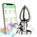 Plug anal eléctrico vibrador de metal tamaño L con corazón con control por aplicación para estimulación sensual y juegos emocionantes Embalaje discreto 5