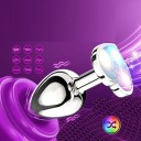 Plug anal eléctrico vibrador de metal tamaño S con corazón con control por aplicación para estimulación sensual y juegos emocionantes Embalaje discreto 3