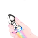 Plug anal eléctrico vibrador de metal tamaño S con corazón con control por aplicación para estimulación sensual y juegos emocionantes Embalaje 1
