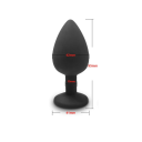 Plug anal en silicone avec pierre amovible taille L 4,2 x 9,5 cm emballage discret 2