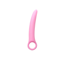 Plug anal en silicone rose 1,9x14,3 cm avec poignée ronde forme ergonomique surface lisse entretien facile gels lubrifiants spéciaux emballage discret 1