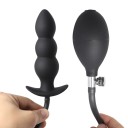 Plug anal gonflabil din silicon 13 cm in forma de 3 bile cu pompa, material flexibil, flexibil, reglare usoara a marimii, ambalaj discret 2
