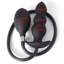 Plug anal gonflabil din silicon 13 cm in forma de 3 bile cu pompa, material flexibil, flexibil, reglare usoara a marimii, ambalaj discret 5