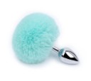 Plug anal metalic cu coada de iepure marimea S 2,8 cm minge blana 9 cm diverse culori suprafata neteda ambalaj discret 9