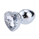 Plug anal metalic cu inima dimensiune L 4 x 9 cm decor de lux cu ambalaj discret din cristal 10
