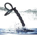 Plug anal multifonction en silicone noir avec poignées longueur 13,5 cm diamètre 2 cm emballage discret 4