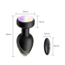 Plug anal vibrador de silicona con retroiluminación LED, control remoto, 10 modos de vibración, cambio de color, resistente al agua, embalaje discreto. 2