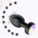 Plug anal vibrador de silicona con retroiluminación LED, control remoto, 10 modos de vibración, cambio de color, resistente al agua, embalaje discreto. 3