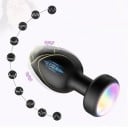 Plug anal vibrador de silicona con retroiluminación LED, control remoto, 10 modos de vibración, cambio de color, resistente al agua, embalaje 5