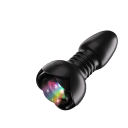 Plug anal vibrador de silicona en forma de cohete con control remoto, parte móvil y reacción a sonidos ambientales. Embalaje discreto. 1