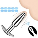 Plug anal vibrant metalic de 10 cm cu 10 moduri de vibrație, încărcare magnetică prin USB și prindere largă pentru utilizare în siguranță, ambalaj discret 4