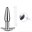 Plug anal vibrant metalic de 10 cm cu 10 moduri de vibrație, încărcare magnetică prin USB și prindere largă pentru utilizare în siguranță, ambalaj discret 5