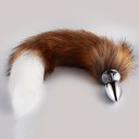 Plug anale in metallo con coda di volpe XXS 1,8 x 5 cm lunghezza della coda 40 cm per principianti assoluti superficie liscia confezione discreta 1