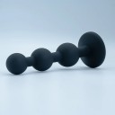 Plug anale in silicone a forma di tre perle con estremità colorata per stimolazione sensuale ed effetto estetico, lunghezza 11 cm, confezione discreta 3