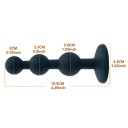 Plug anale in silicone a forma di tre perle con estremità colorata per stimolazione sensuale ed effetto estetico, lunghezza 11 cm, confezione discreta 4