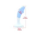 Plug anale in silicone con gemma colorata a forma di pene dimensione L 4,9 x 3 cm lunghezza totale 11 cm confezione discreta 2