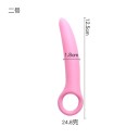 Plug anale piccolo in silicone rosa 1,8 x 12,5 cm con impugnatura rotonda forma ergonomica superficie liscia facile manutenzione gel lubrificanti speciali confezione discreta 2