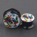 Plug com impressão de Caveira e Borboletas 3