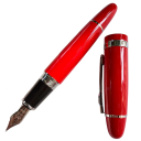 Pluma estilográfica de diseño clásico con ribete metálico 14,7 x 1,7 cm punta 0,5 mm pluma caligráfica para escribir y firmar 2