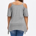 Plus size dametop med sommerfuglemotiv 3