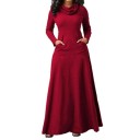 Plus Size Long Dress with Turtleneck 5
