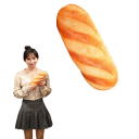 Plüschkissen 20 cm in Form eines Baguettes Süßes Kuschelkissen Essen Bettdeko Schlafbegleiter für Kinder und Erwachsene 2
