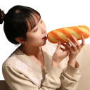 Plüschkissen 20 cm in Form eines Baguettes Süßes Kuschelkissen Essen Bettdeko Schlafbegleiter für Kinder und Erwachsene 4
